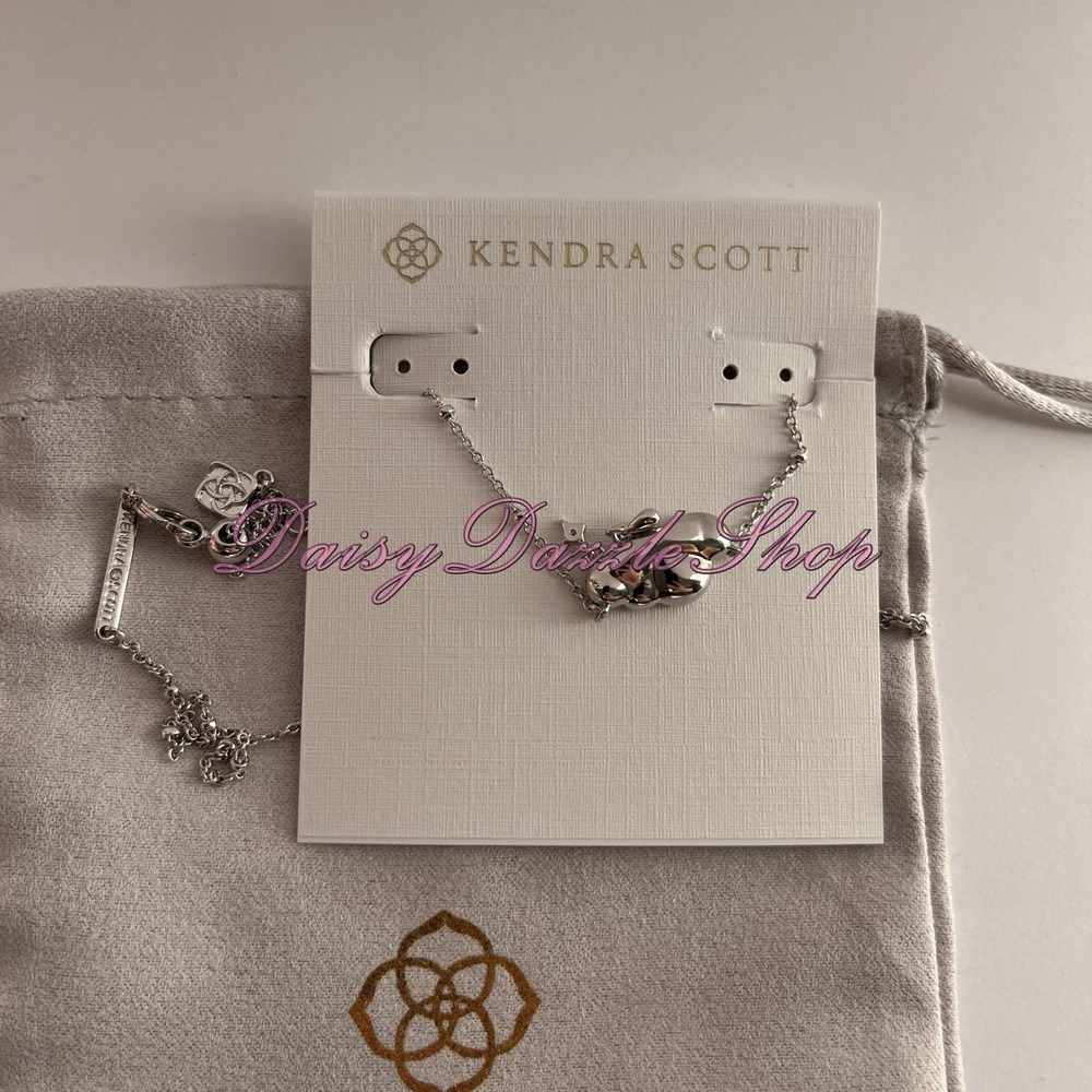 ✨New Kendra Scott Celeste Cloud Silver Short Pendant Necklace 🌧️ - Picture 5 of 5